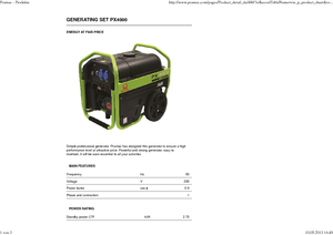 Agregaty prądotwórcze z silnikiem spalinowym PRAMAC Lifter PX 4000