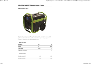 Agregaty prądotwórcze z silnikiem spalinowym PRAMAC Lifter PX 8000