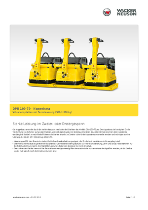Jednokierunkowe Zagęszczarki / płyty wibracyjne Wacker Neuson Koppelsatz für 2 x DPU 100-70