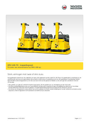 Jednokierunkowe Zagęszczarki / płyty wibracyjne Wacker Neuson Koppelsatz für 2 x DPU 100-70