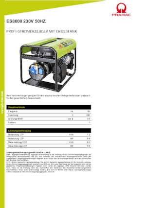 Agregaty prądotwórcze z silnikiem spalinowym PRAMAC Lifter ES 8000