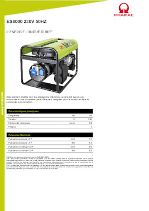 Agregaty prądotwórcze z silnikiem spalinowym PRAMAC Lifter ES 8000