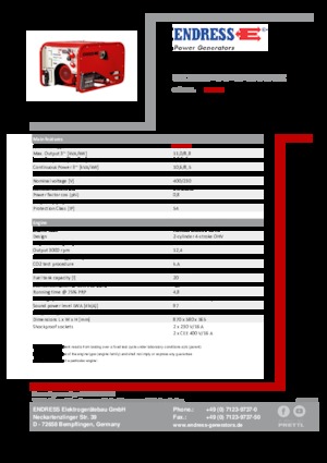 Agregaty prądotwórcze z silnikiem spalinowym Endress ESE 1006 DHG-GT ES ISO Duplex