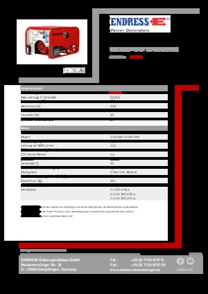 Agregaty prądotwórcze z silnikiem spalinowym Endress ESE 1006 HG-GT ES ISO Duplex