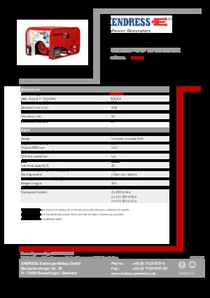 Agregaty prądotwórcze z silnikiem spalinowym Endress ESE 1006 HG-GT ES ISO Duplex