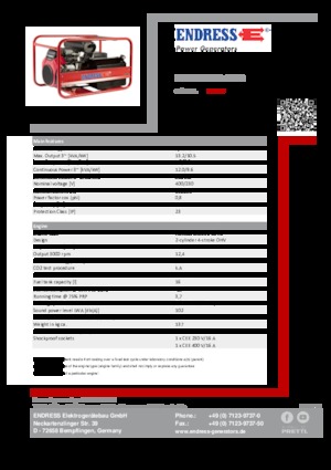 Agregaty prądotwórcze z silnikiem spalinowym Endress ESE 1306 DHS-GT ES