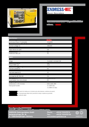 Agregaty prądotwórcze z silnikiem spalinowym Endress ESE 1308 DBG ES DIN Super Silent Plus