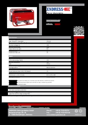 Agregaty prądotwórcze z silnikiem spalinowym Endress ESE 206 HS-GT