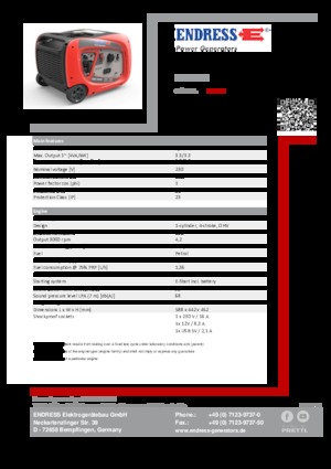 Agregaty prądotwórcze z silnikiem spalinowym Endress ESE 3000i