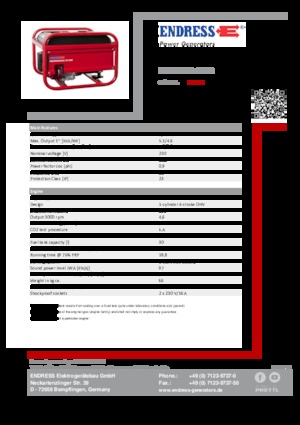 Agregaty prądotwórcze z silnikiem spalinowym Endress ESE 406 HS-GT ES