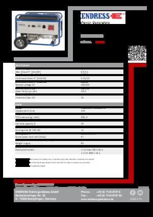 Agregaty prądotwórcze z silnikiem spalinowym Endress ESE 6000 DBS