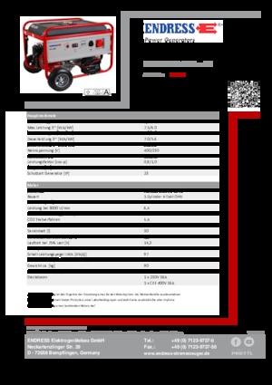 Agregaty prądotwórcze z silnikiem spalinowym Endress ESE 606 DHS GT