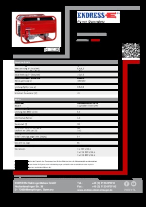 Agregaty prądotwórcze z silnikiem spalinowym Endress ESE 606 DHS-GT ES