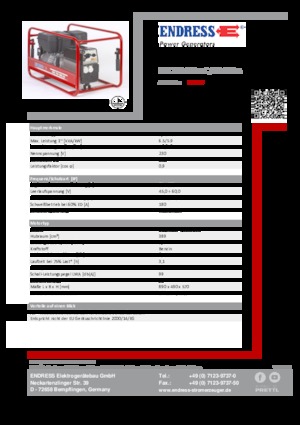 Agregaty prądotwórcze z silnikiem spalinowym Endress ESE 704 SHS-AC / 60-200 A