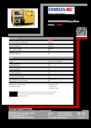 Agregaty prądotwórcze z silnikiem spalinowym Endress ESE 907 DBG ES DIN Super Silent