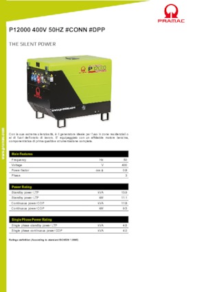 Agregaty prądotwórcze z silnikiem spalinowym PRAMAC Lifter P 12000 THB