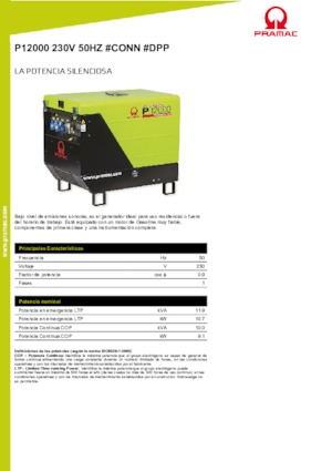 Agregaty prądotwórcze z silnikiem spalinowym PRAMAC Lifter P 12000 THB