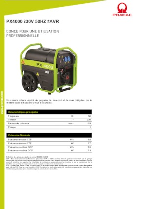 Agregaty prądotwórcze z silnikiem spalinowym PRAMAC Lifter PX 4000