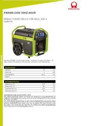 Agregaty prądotwórcze z silnikiem spalinowym PRAMAC Lifter PX 4000