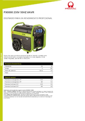 Agregaty prądotwórcze z silnikiem spalinowym PRAMAC Lifter PX 8000