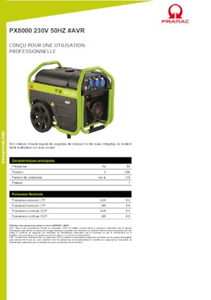 Agregaty prądotwórcze z silnikiem spalinowym PRAMAC Lifter PX 8000