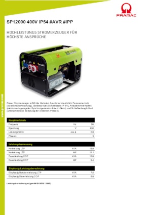 Agregaty prądotwórcze z silnikiem spalinowym PRAMAC Lifter SP 12000