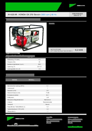 Agregaty prądotwórcze z silnikiem spalinowym INMESOL AH 620-M
