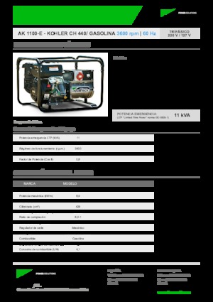 Agregaty prądotwórcze z silnikiem spalinowym INMESOL AK 1100-E