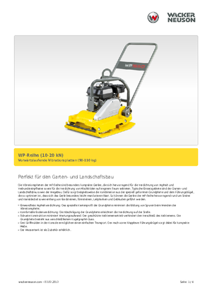 Jednokierunkowe Zagęszczarki / płyty wibracyjne Wacker Neuson WP1540A