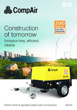 Przenośne sprężarki i kompresory powietrza - wyskoprężne, elektryczne i spalinowe CompAir Elec50 