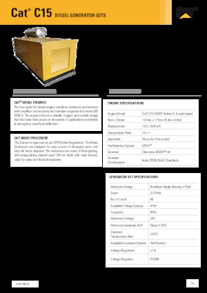 Agregaty prądotwórcze z silnikiem wysokoprężnym Caterpillar C15-550
