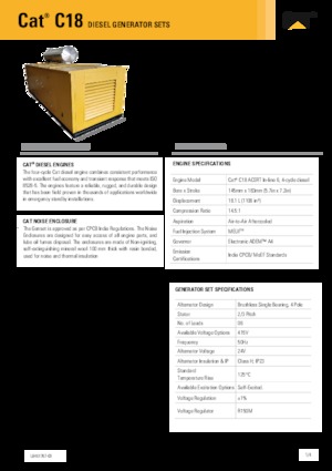 Agregaty prądotwórcze z silnikiem wysokoprężnym Caterpillar C18-600