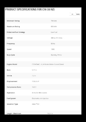 Agregaty prądotwórcze z silnikiem wysokoprężnym Caterpillar C18-850