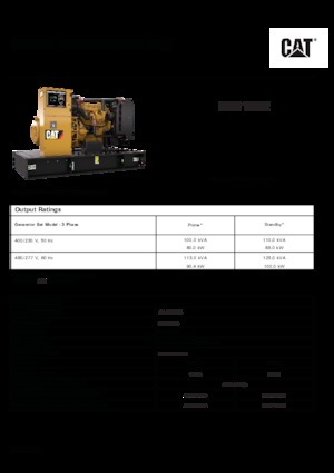 Agregaty prądotwórcze z silnikiem wysokoprężnym Caterpillar C4.4-DE 110