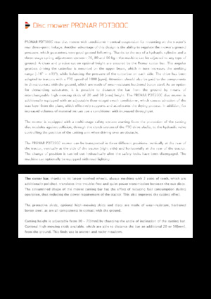 Kosiarka dyskowa z kondycjonerem mocowana z tyłu Pronar PDT 300 C