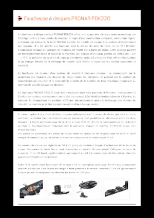 Kosiarka dyskowa bez kondycjonera mocowana z tyłu Pronar PDK 220