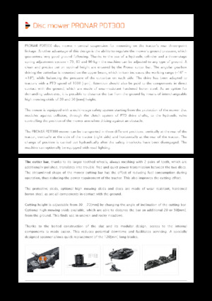 Kosiarka dyskowa bez kondycjonera mocowana z tyłu Pronar PDT 300