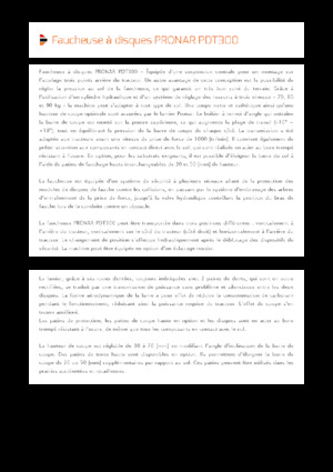 Kosiarka dyskowa bez kondycjonera mocowana z tyłu Pronar PDT 300