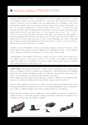 Kosiarka dyskowa bez kondycjonera mocowana z tyłu Pronar PDT 300