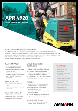 Rewersyjne Zagęszczarki / płyty wibracyjne Ammann APR 4920