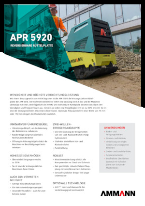 Rewersyjne Zagęszczarki / płyty wibracyjne Ammann APR 5920
