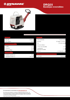 Rewersyjne Zagęszczarki / płyty wibracyjne Dynapac DRQ25