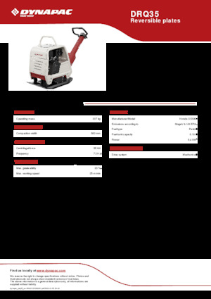 Rewersyjne Zagęszczarki / płyty wibracyjne Dynapac DRQ35