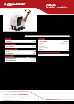 Rewersyjne Zagęszczarki / płyty wibracyjne Dynapac DRQ35