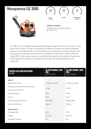 Rewersyjne Zagęszczarki / płyty wibracyjne Husqvarna LG 300