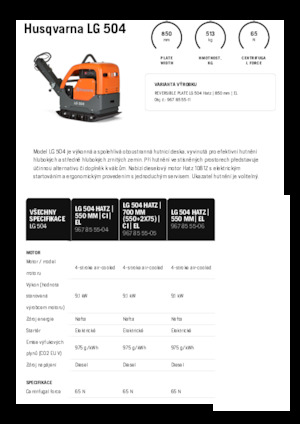 Rewersyjne Zagęszczarki / płyty wibracyjne Husqvarna LG 504