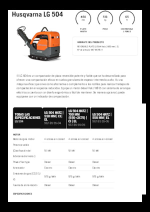 Rewersyjne Zagęszczarki / płyty wibracyjne Husqvarna LG 504