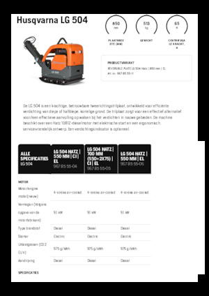 Rewersyjne Zagęszczarki / płyty wibracyjne Husqvarna LG 504