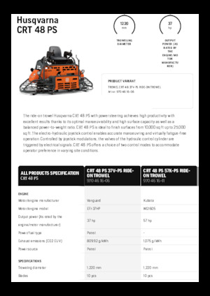 Zacieraczki samojezdne z siedziskiem Husqvarna CRT 48 PS