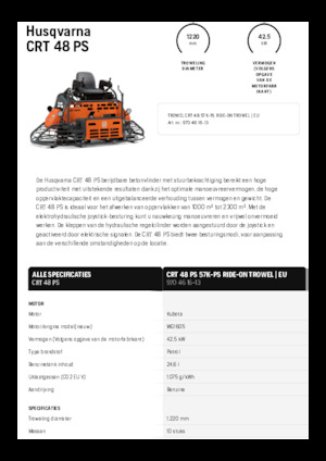 Zacieraczki samojezdne z siedziskiem Husqvarna CRT 48 PS